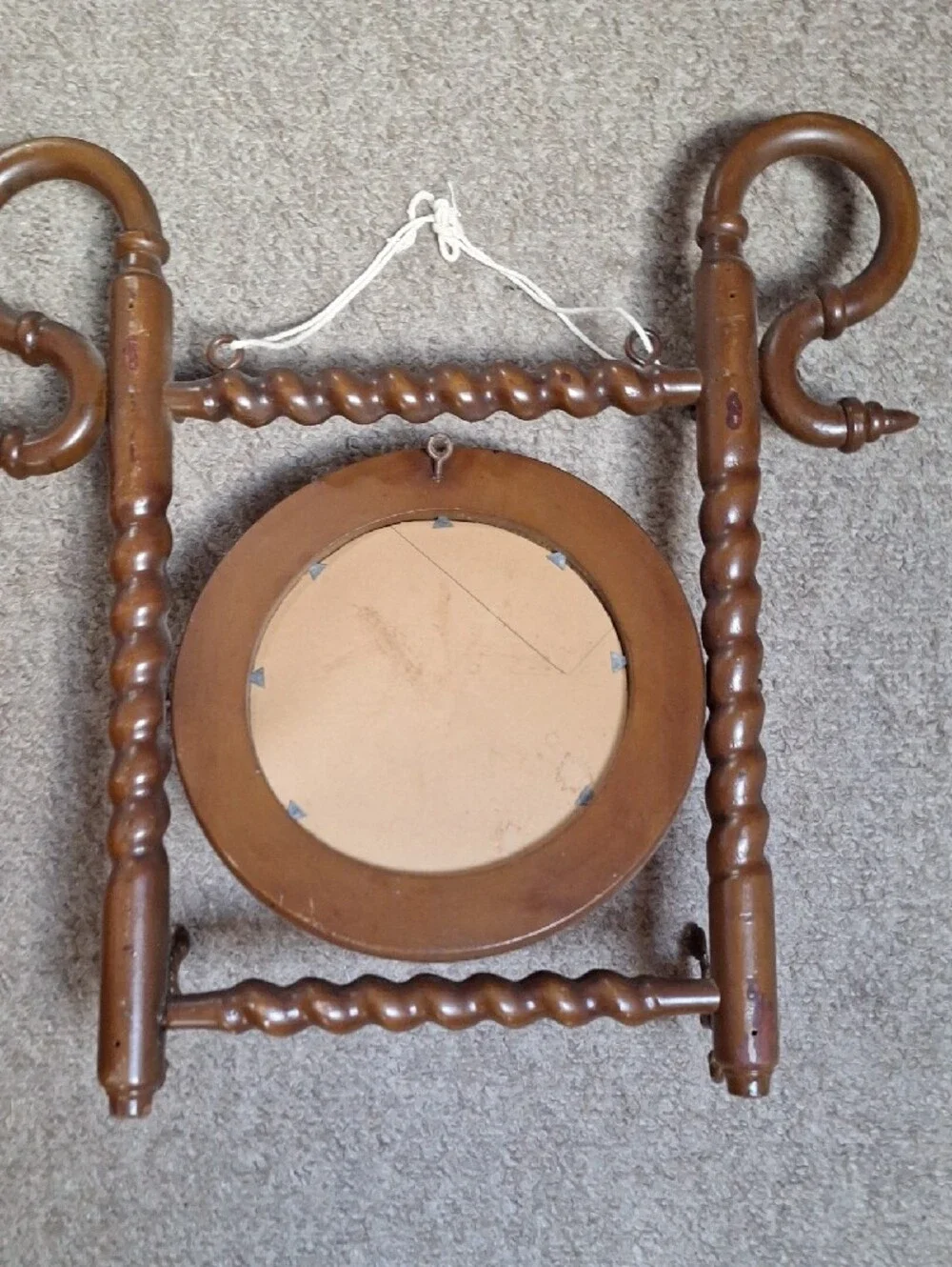Antique/vintage Victorian-style turned wood entryway hat and coat rack & Mirror
